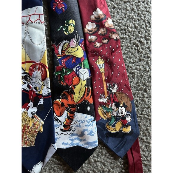 Lot Of 3 Disney Mickey Mouse, Goofy & Tigger Disney Dress Ties - Picture 3 of 6